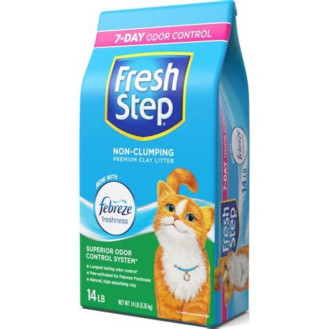 LASTS 50 LONGER This Fresh Step &174; Outstretch &174; Scented clumping cat litter lasts 50 longer even in multi-cat households and extends the clean of the box so you dont have to change as often. . Fresh step febreze
